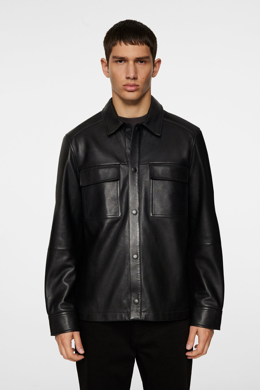 wilden lamb leather overshirt