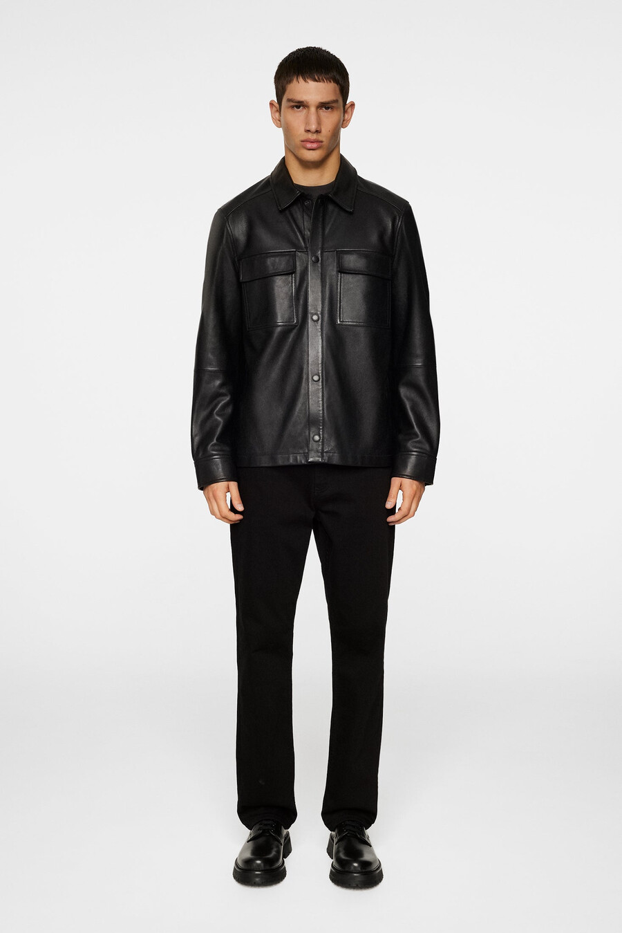 wilden lamb leather overshirt
