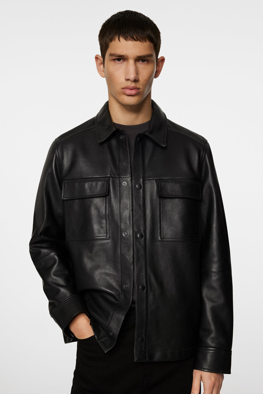 wilden lamb leather overshirt
