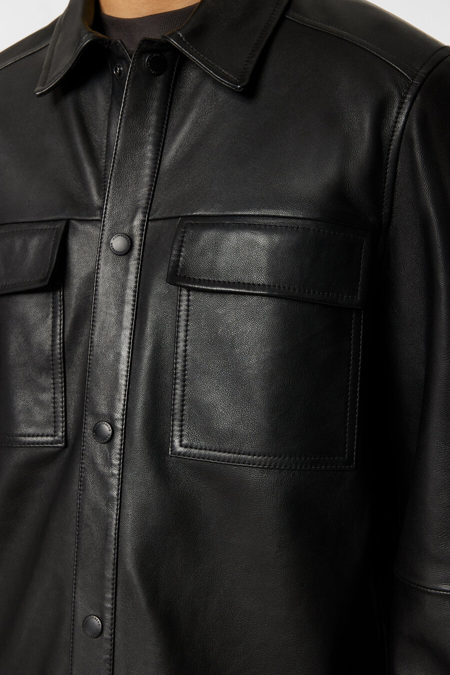 wilden lamb leather overshirt