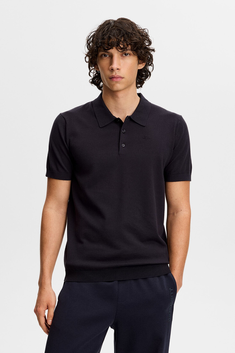 ridge knitted polo