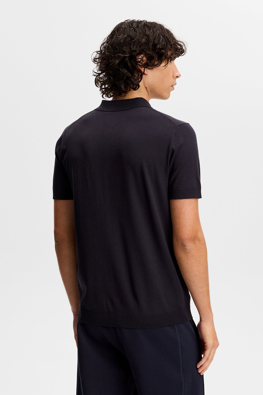 ridge knitted polo