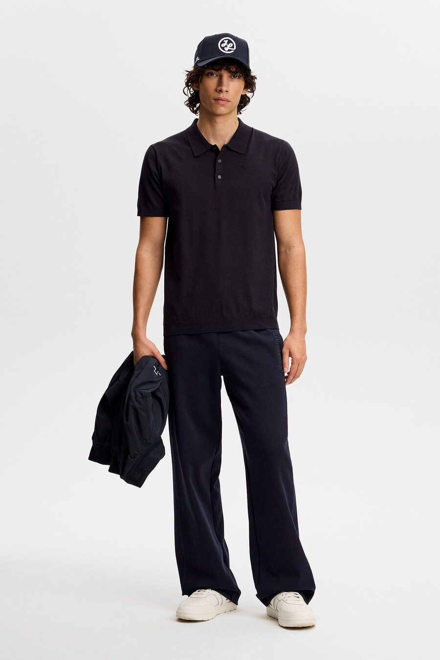 ridge knitted polo