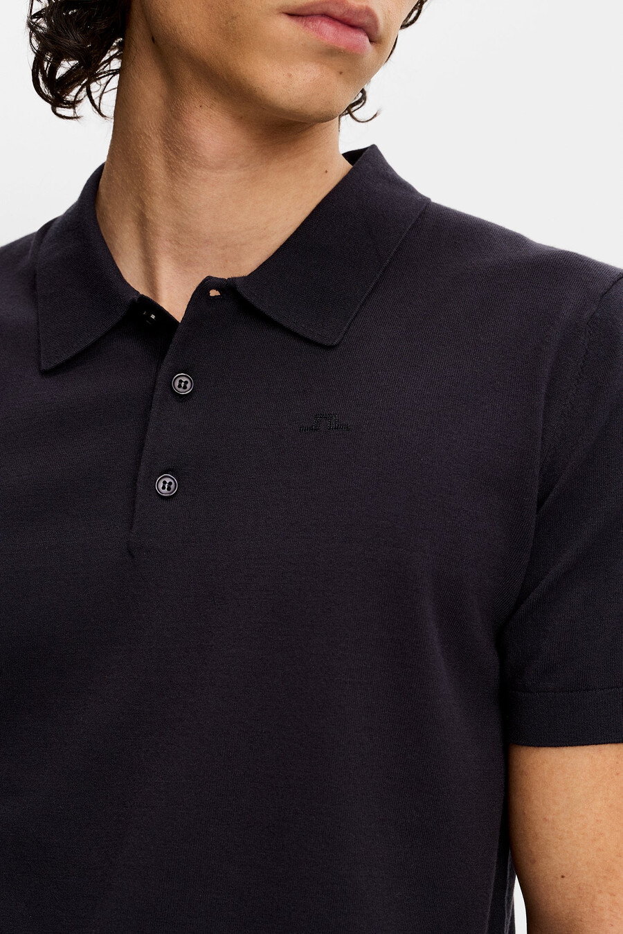 ridge knitted polo