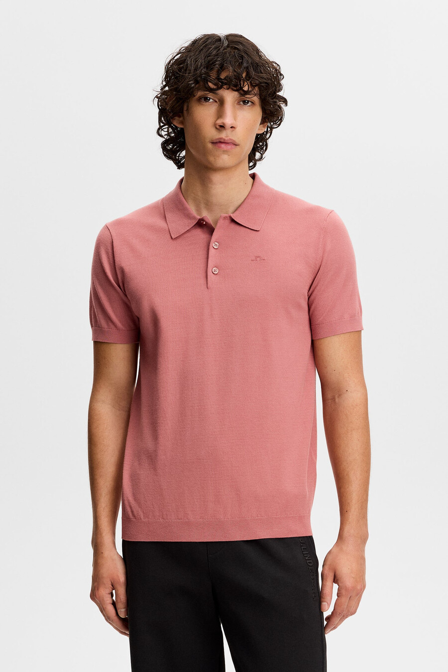 ridge knitted polo