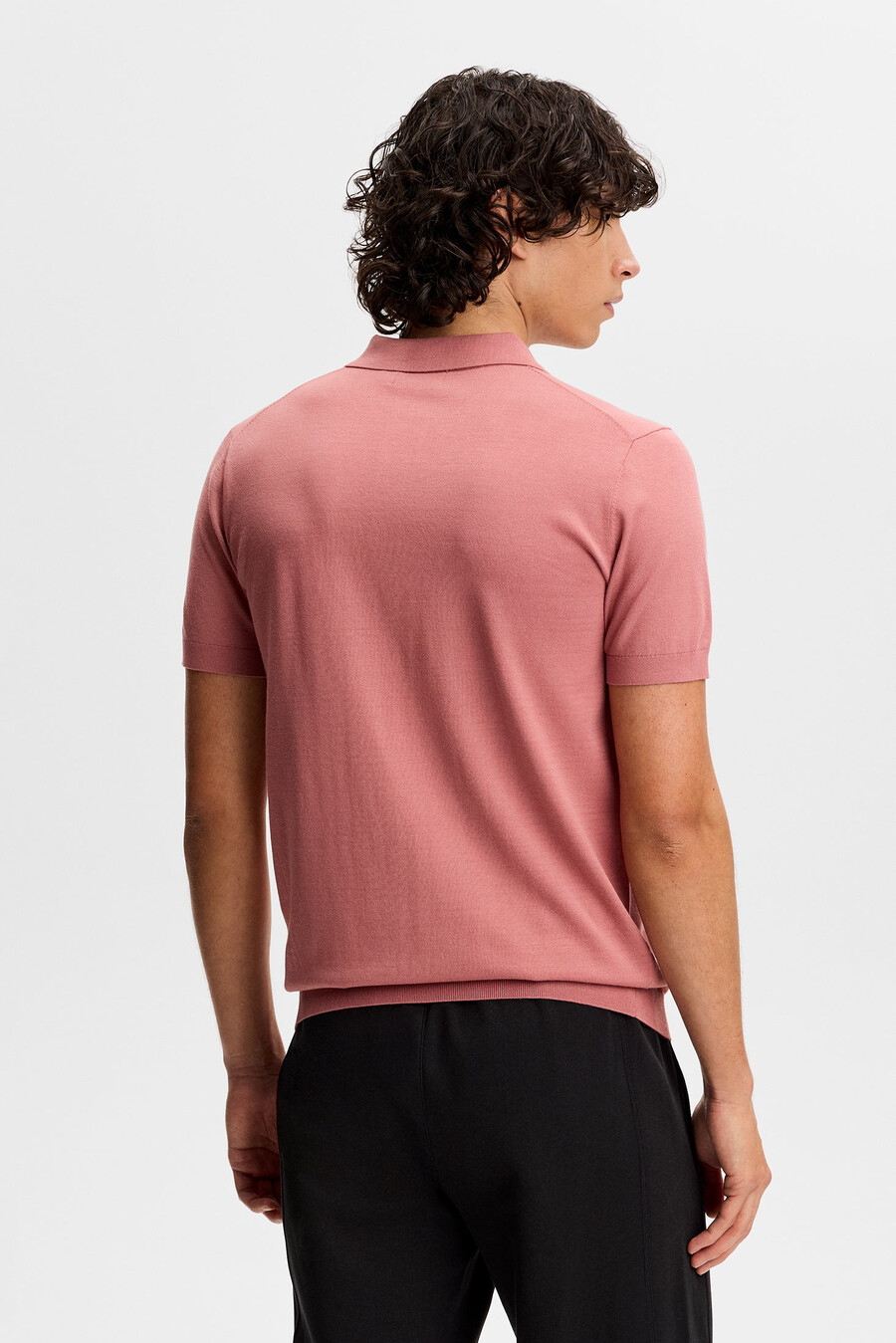 ridge knitted polo