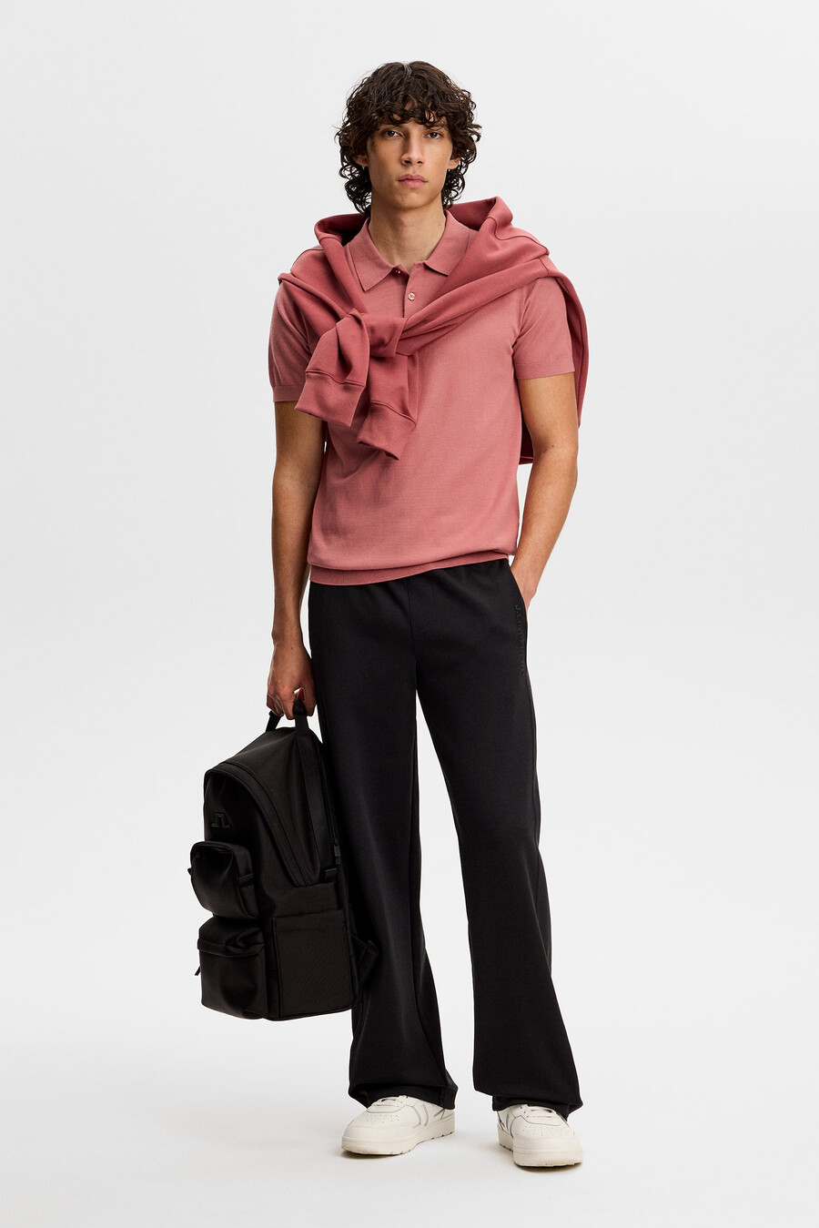 ridge knitted polo
