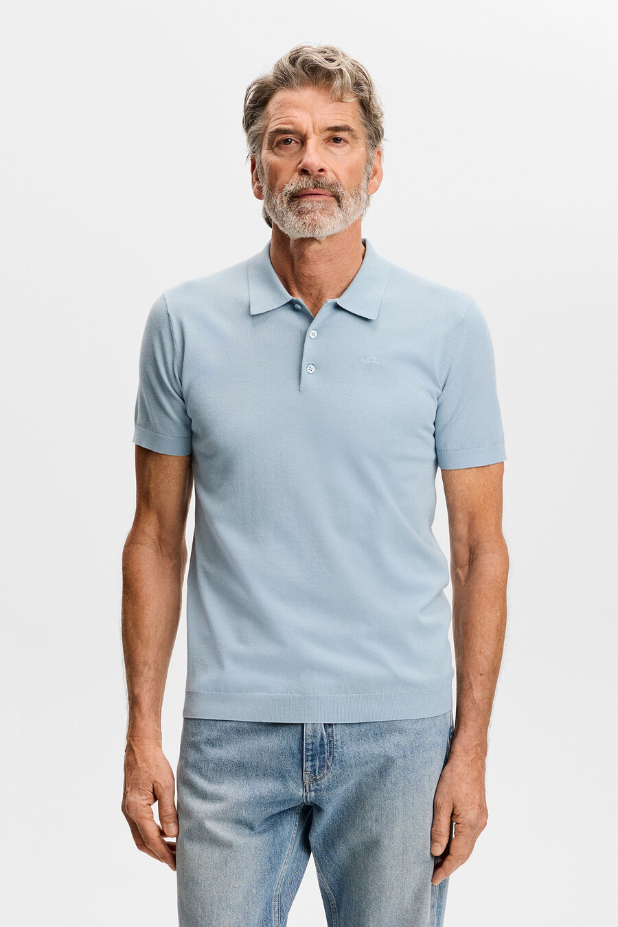 ridge knitted polo