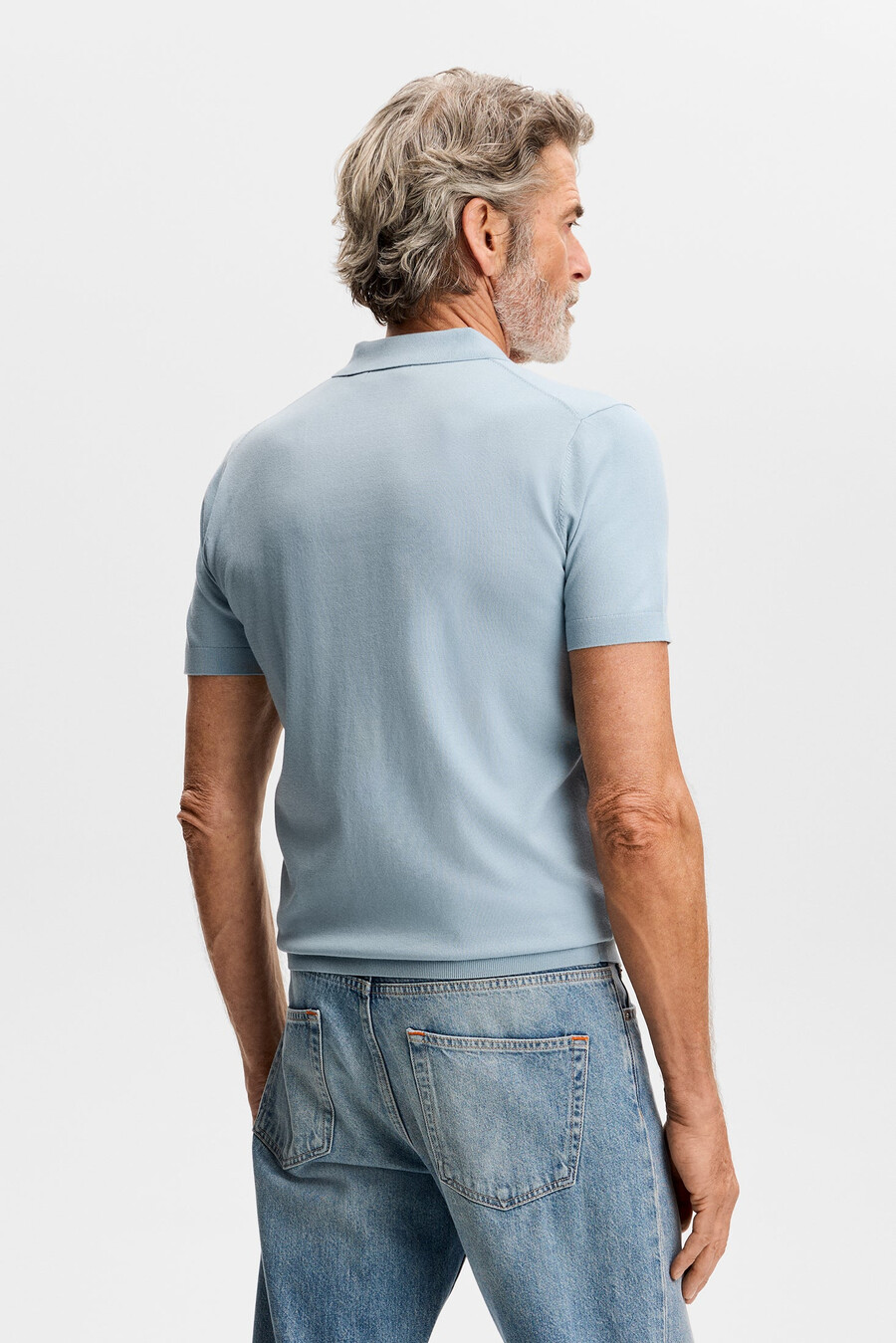 ridge knitted polo