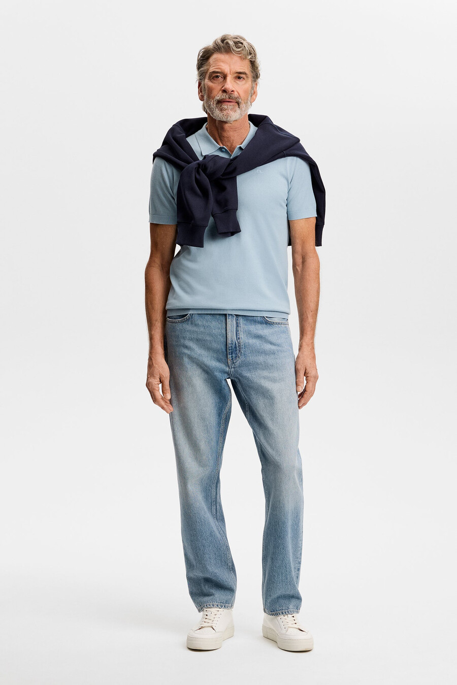 ridge knitted polo