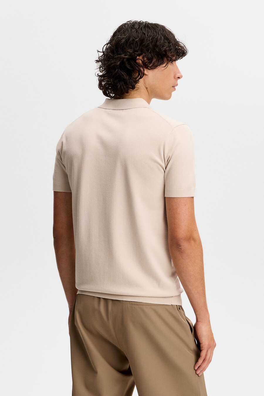 ridge knitted polo
