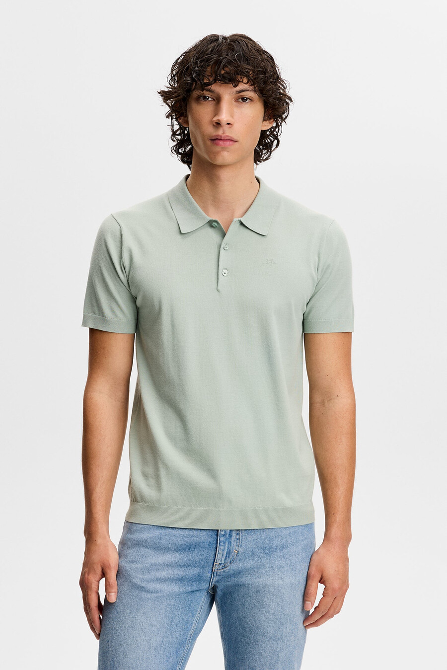 ridge knitted polo