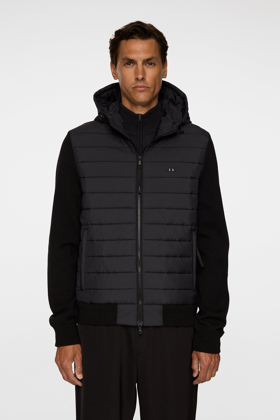thorn hood knit hybrid jacket
