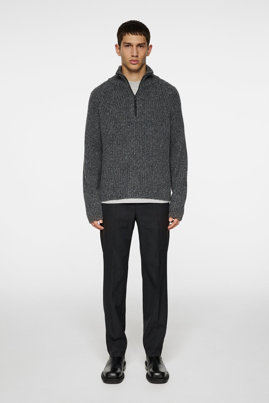 victor zip wool sweater