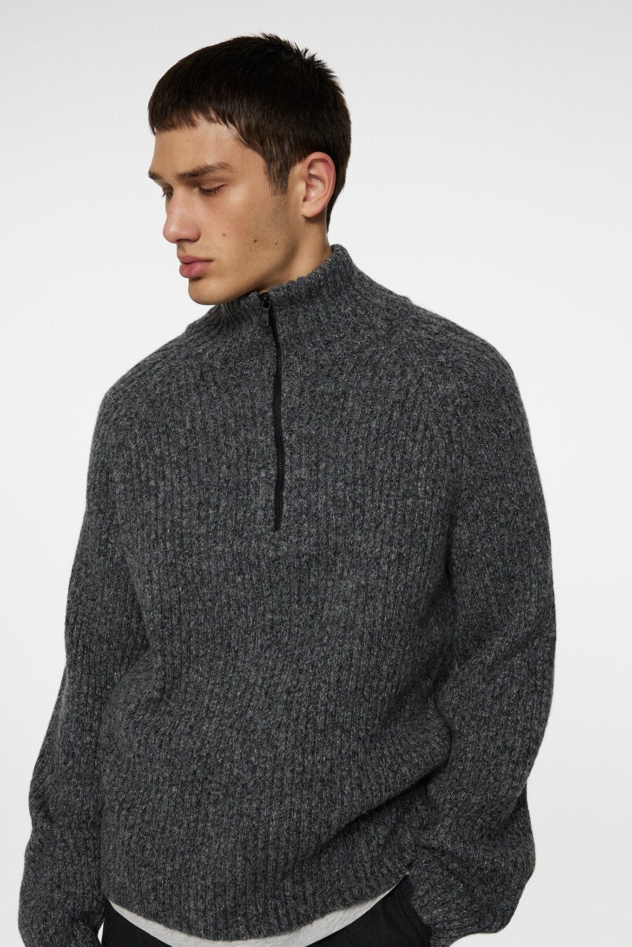 victor zip wool sweater