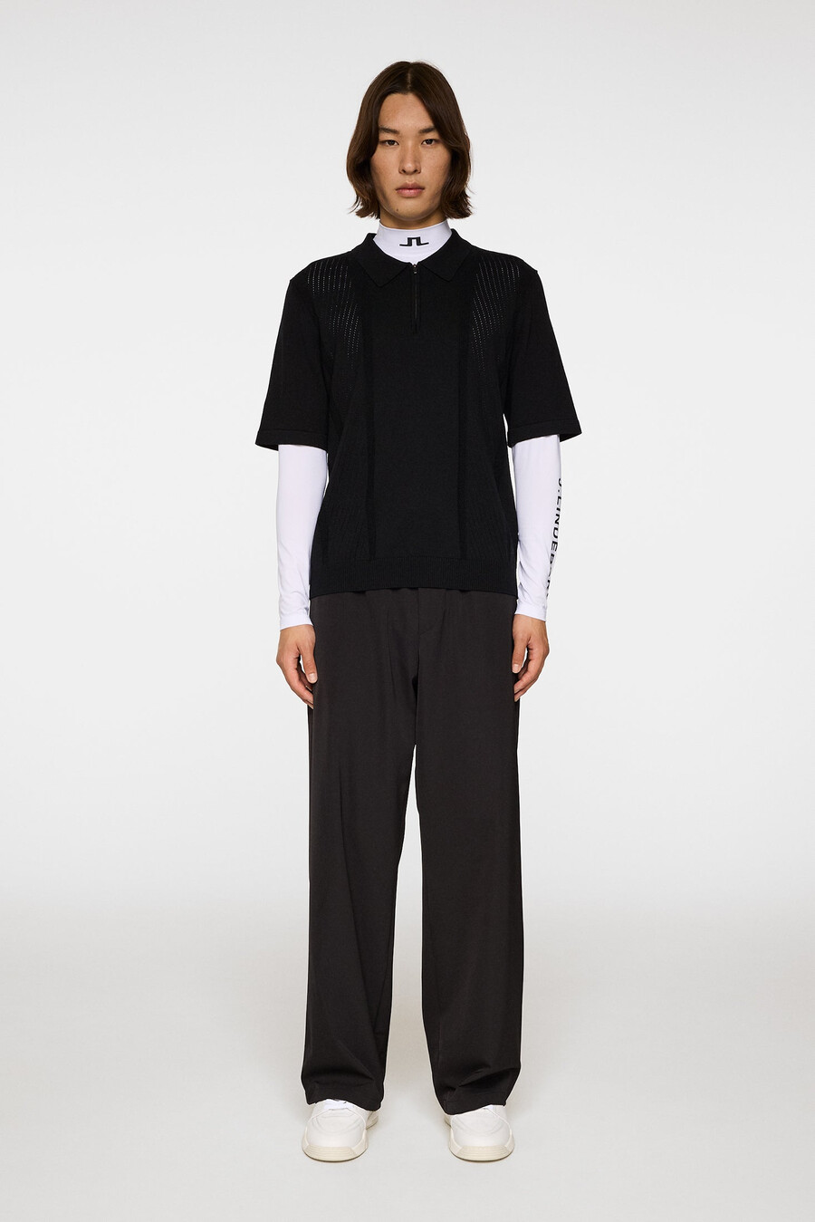remy structure zip knit polo