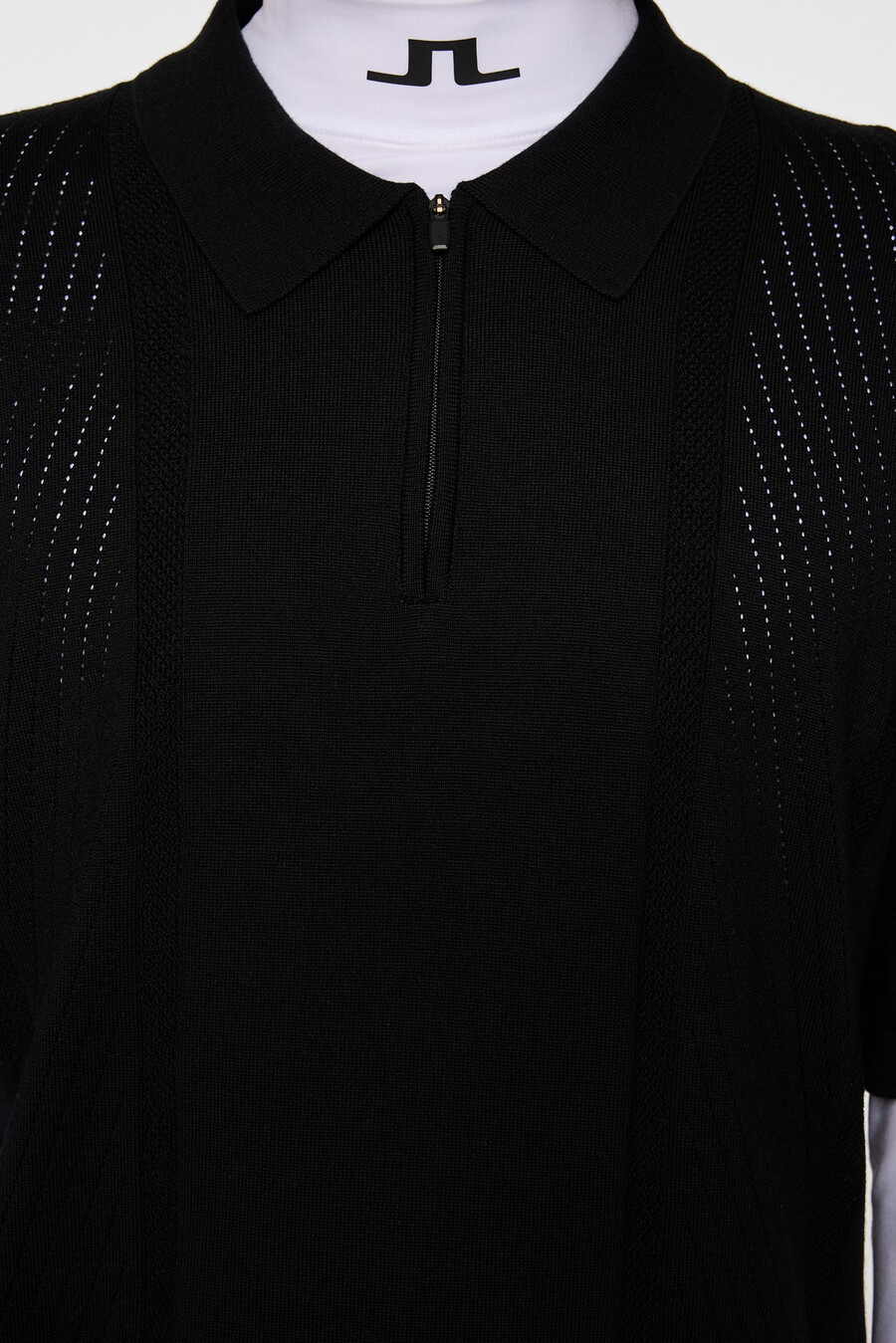 remy structure zip knit polo