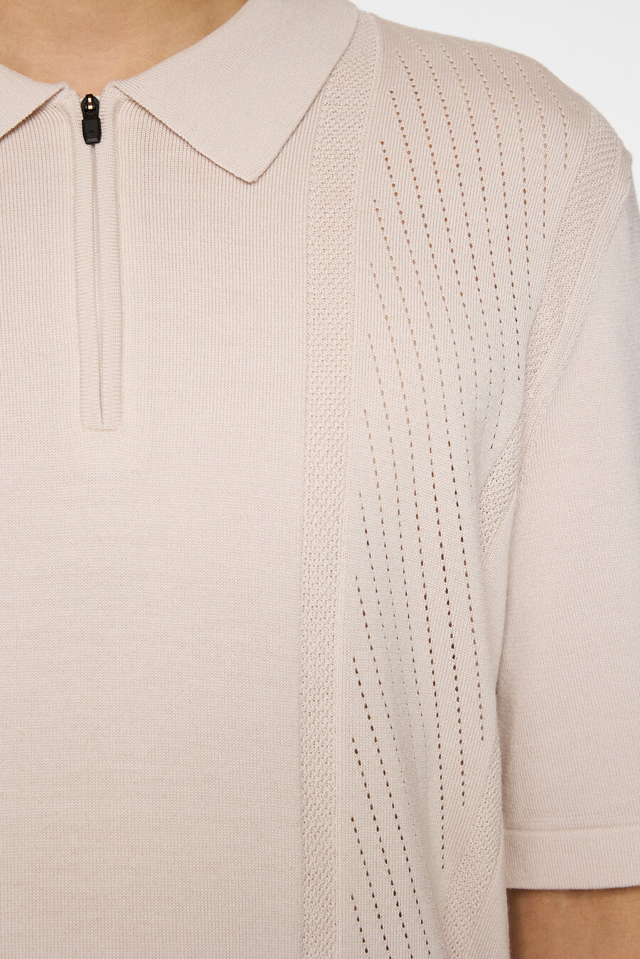 remy structure zip knit polo