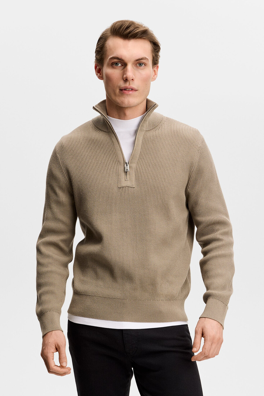 alex half zip knitted sweater