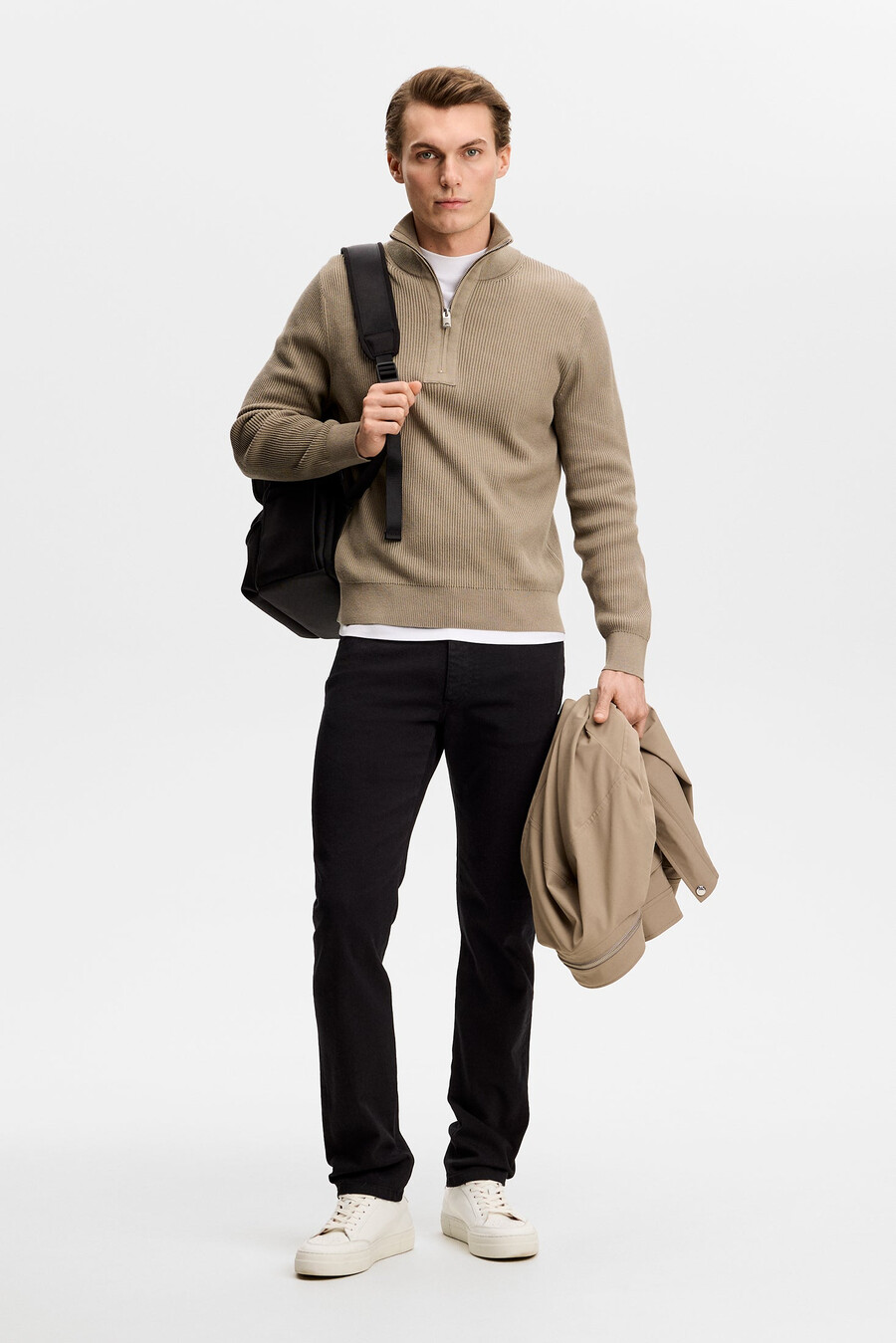 alex half zip knitted sweater