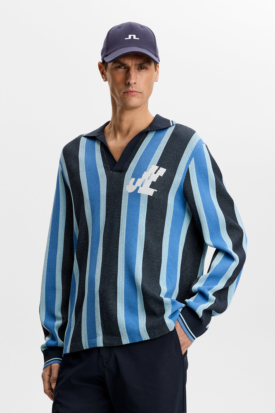 silas stripe polo knit