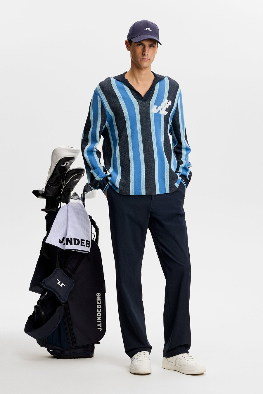 silas stripe polo knit