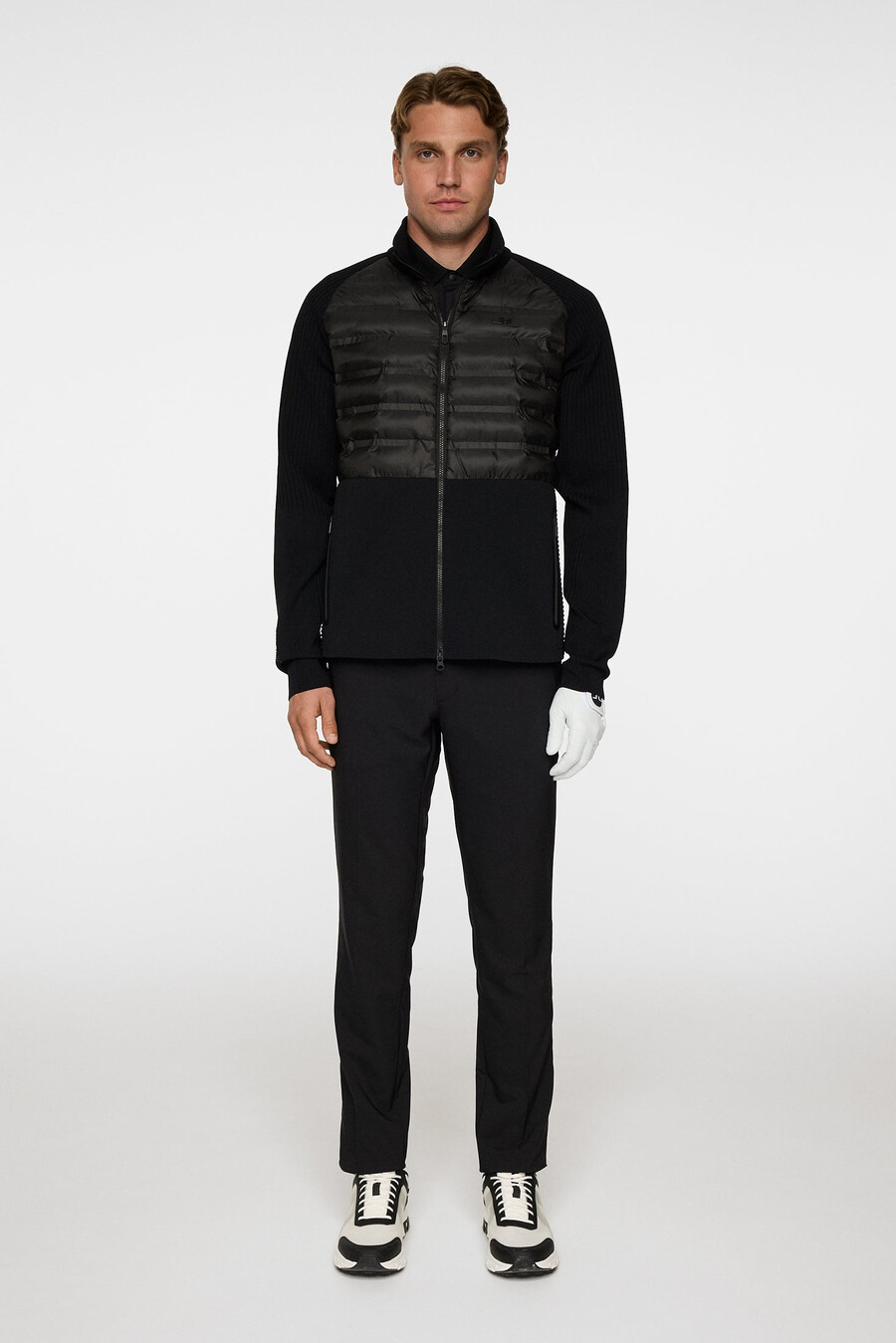 aziel tech knit zip sweater
