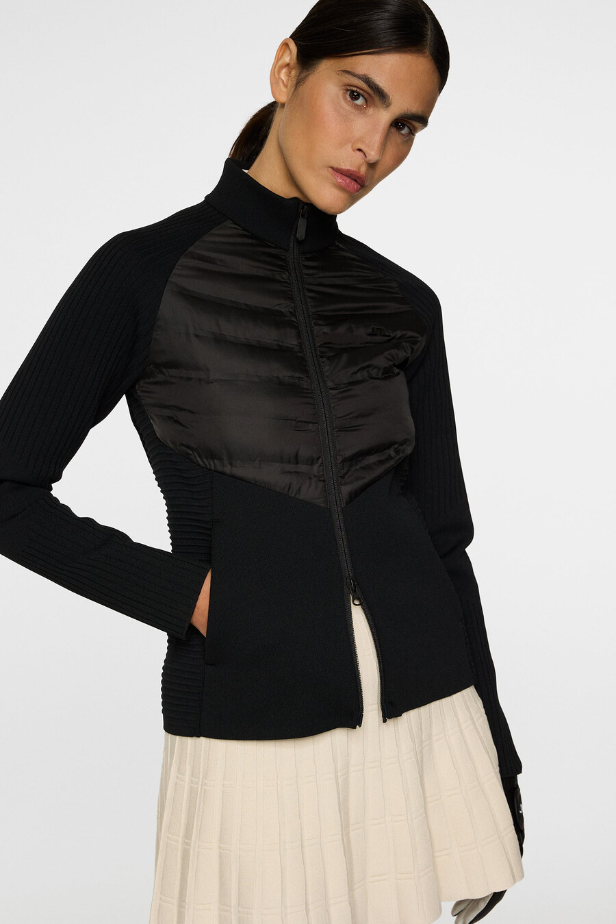 wendy tech knit zip sweater
