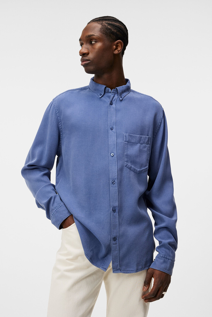 reg ls structure tencel shirt