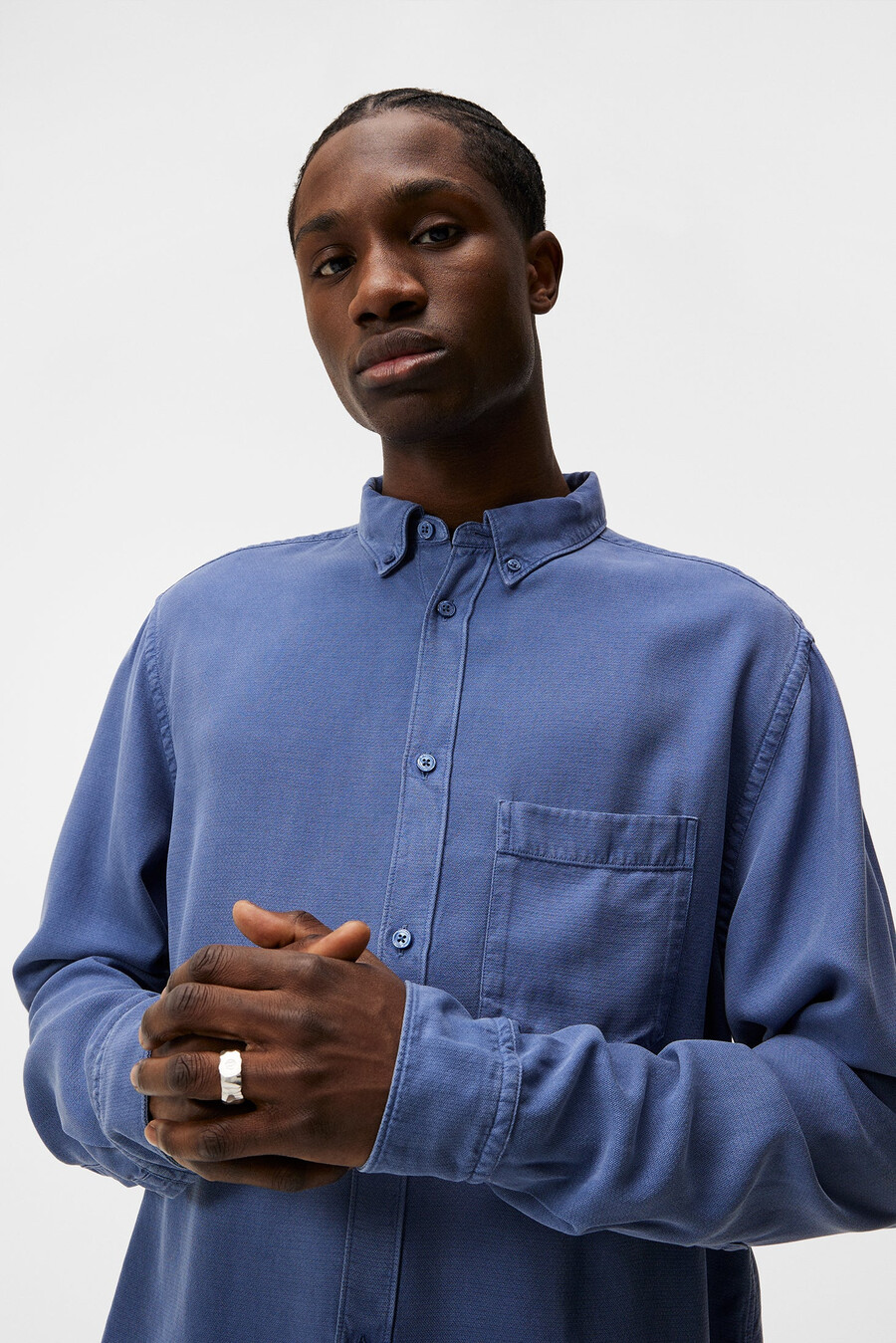reg ls structure tencel shirt