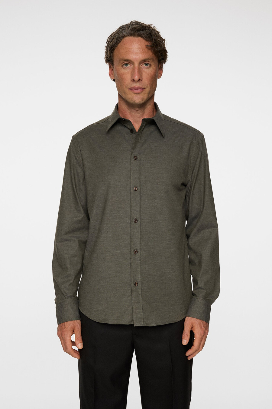 slim light flannel shirt