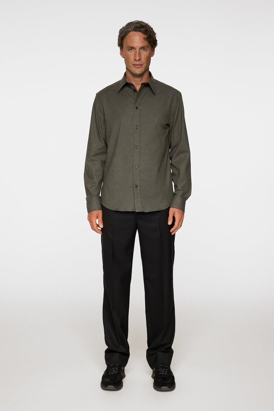 slim light flannel shirt