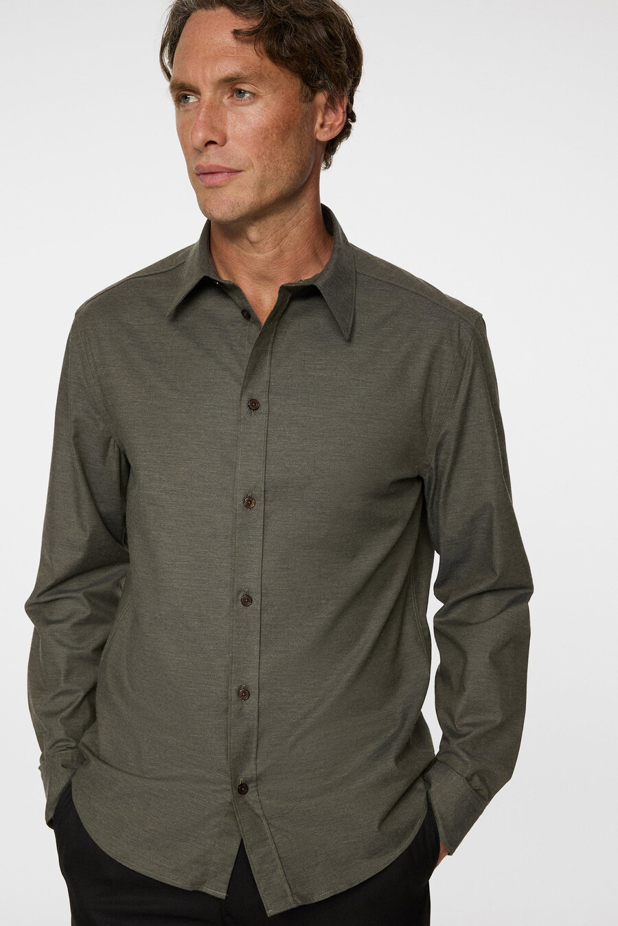 slim light flannel shirt