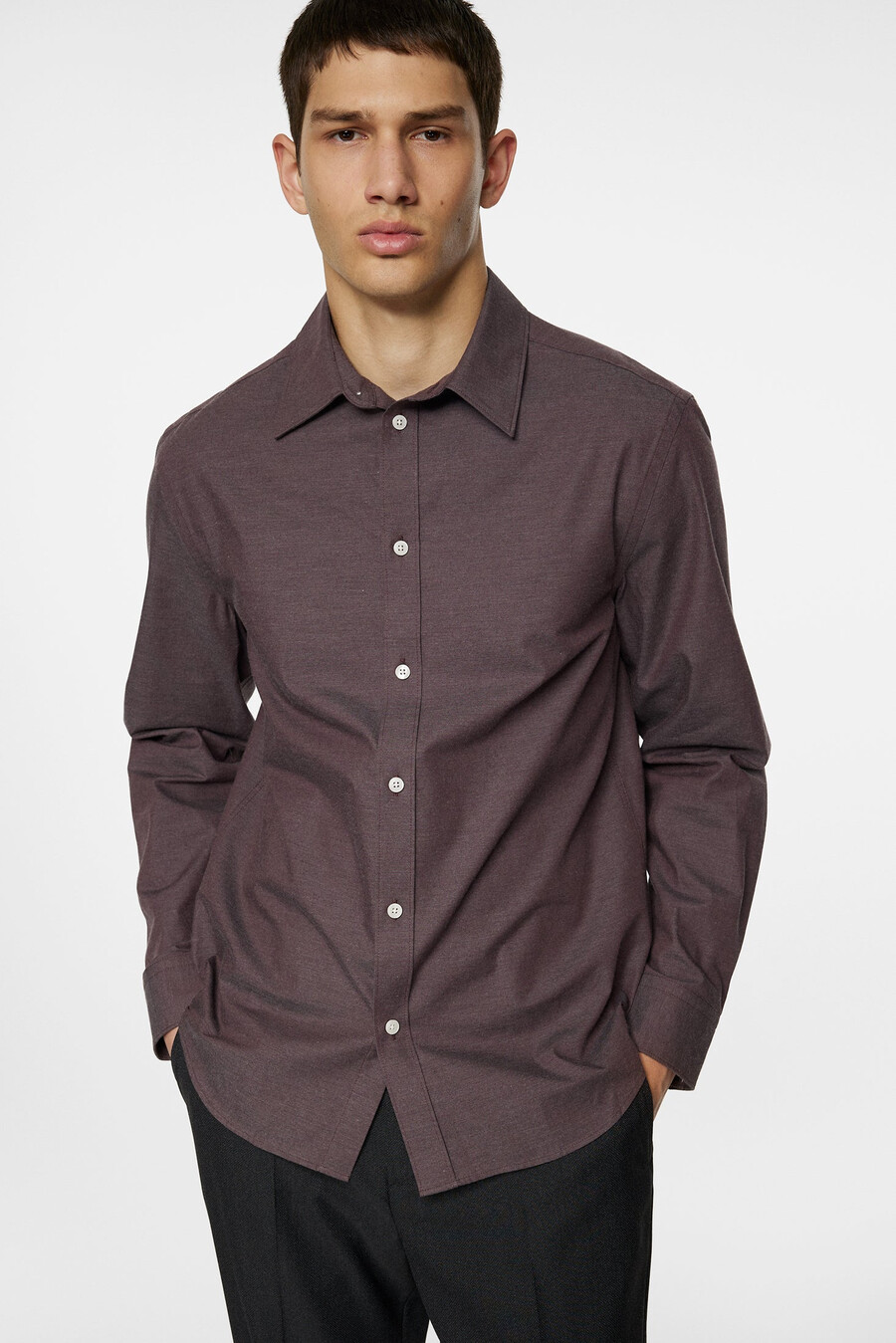 slim light flannel shirt