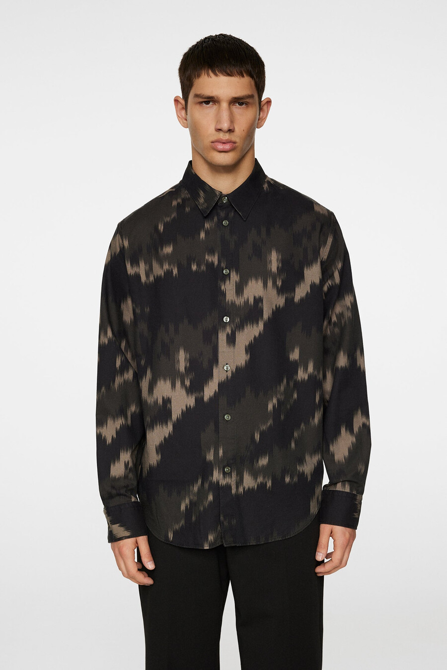 reg ls tencel print shirt