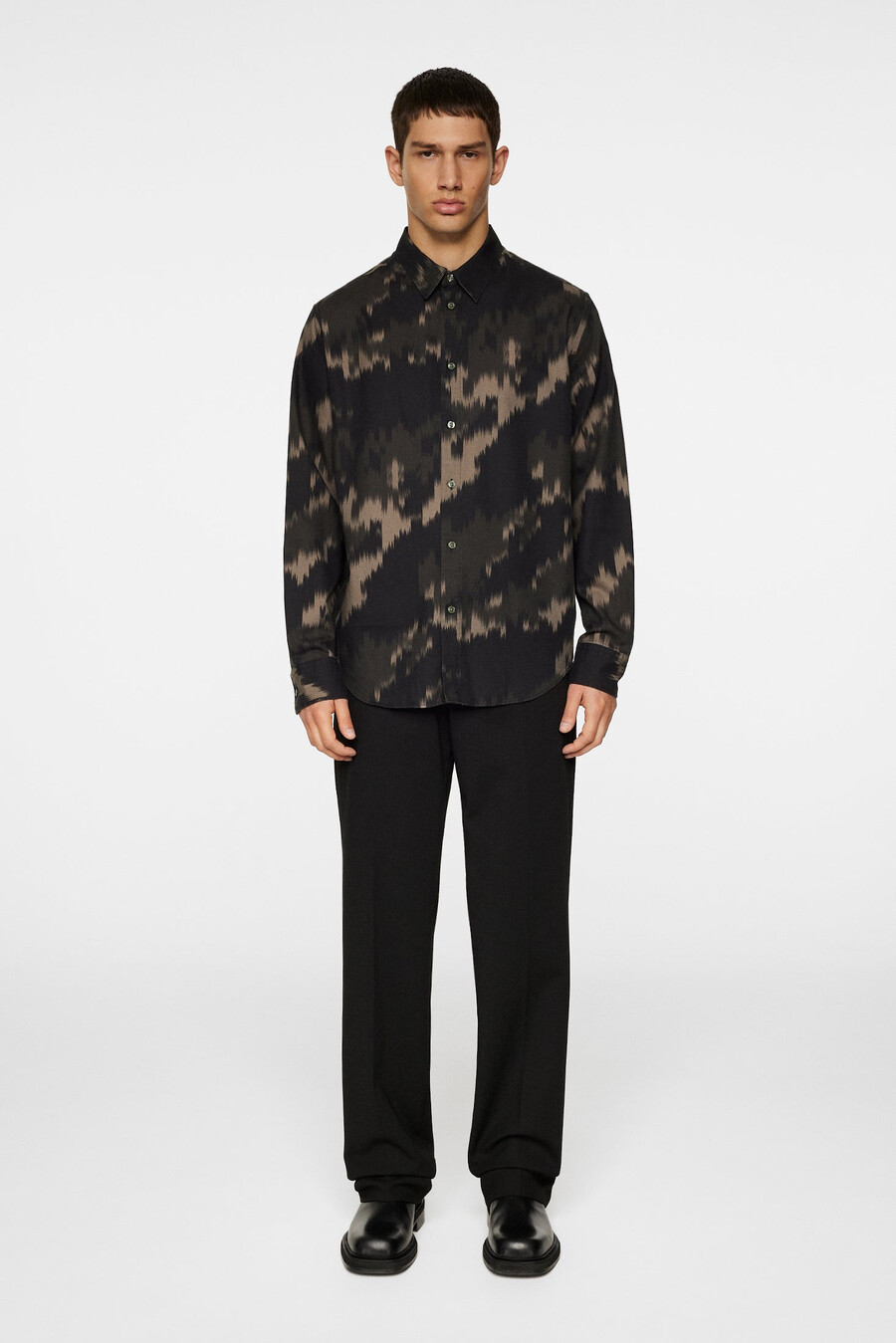 reg ls tencel print shirt