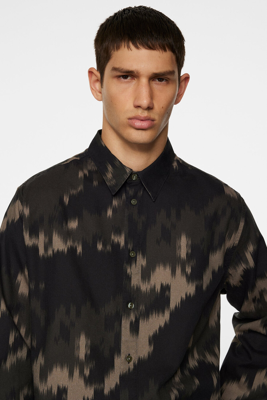 reg ls tencel print shirt