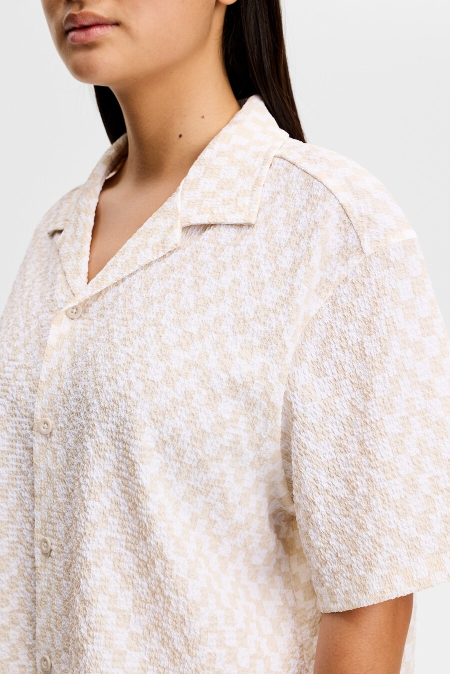 liv crinkle nylon shirt