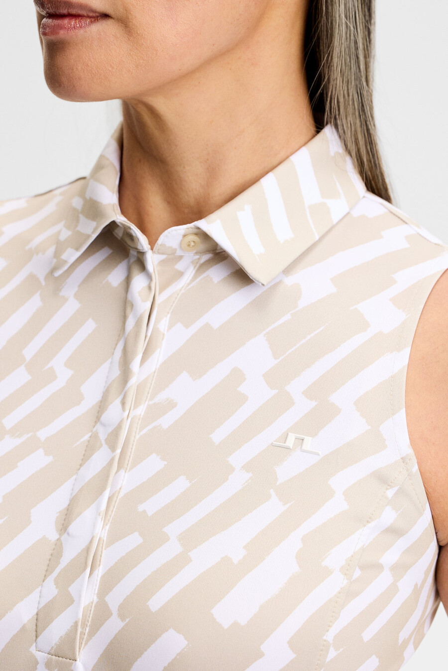 dena print sleeveless polo
